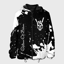 Куртка с капюшоном мужская Children of Bodom и рок символ на темном фоне, цвет: 3D-черный