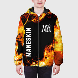Куртка с капюшоном мужская Maneskin и пылающий огонь, цвет: 3D-черный — фото 2