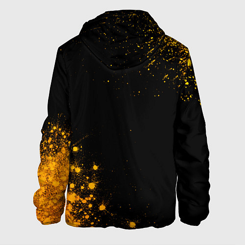 Мужская куртка JoJo Bizarre Adventure - gold gradient: надпись, с / 3D-Черный – фото 2