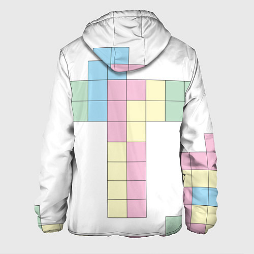 Мужская куртка Тетрис буква т падающие блоки / 3D-Белый – фото 2