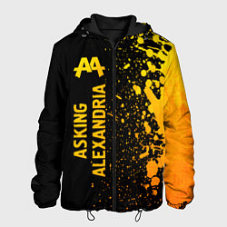 Куртка с капюшоном мужская Asking Alexandria - gold gradient: по-вертикали, цвет: 3D-черный