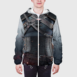 Куртка с капюшоном мужская Броня Геральта, цвет: 3D-белый — фото 2