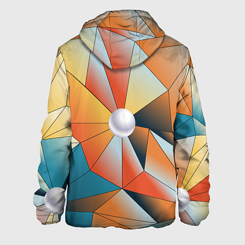 Мужская куртка Жемчужина - градиент из полигональных треугольнико / 3D-Белый – фото 2