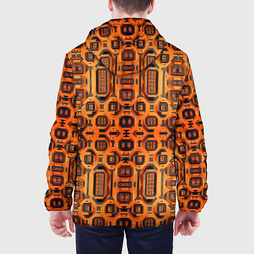 Мужская куртка Оранжевый киберпанк / 3D-Черный – фото 4