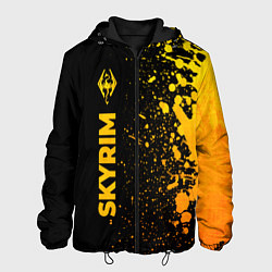 Куртка с капюшоном мужская Skyrim - gold gradient: по-вертикали, цвет: 3D-черный