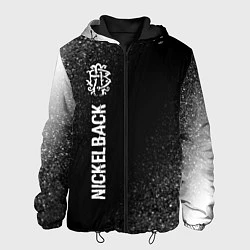 Куртка с капюшоном мужская Nickelback glitch на темном фоне: по-вертикали, цвет: 3D-черный