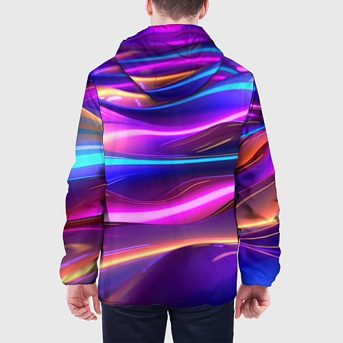 Мужская куртка Неоновые волны / 3D-Черный – фото 4