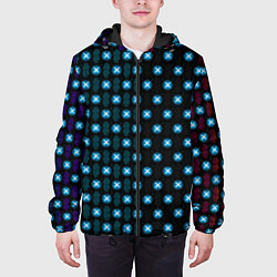 Куртка с капюшоном мужская Неоновый стиль, цвет: 3D-черный — фото 2