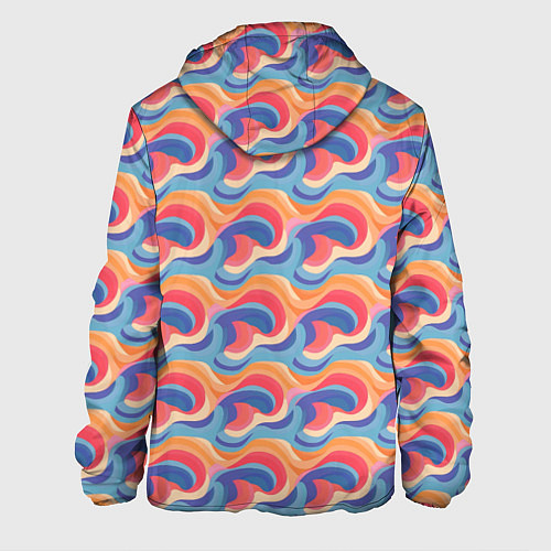 Мужская куртка Абстрактные волны яркие цвета / 3D-Белый – фото 2