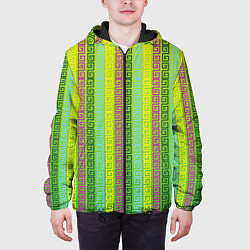 Куртка с капюшоном мужская Abstraction green, цвет: 3D-черный — фото 2