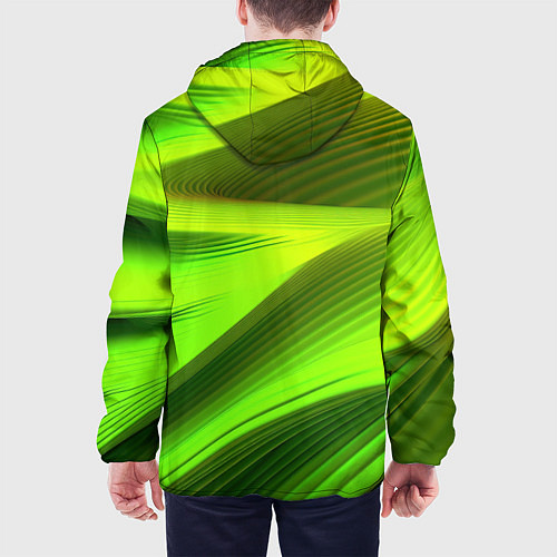Мужская куртка Светлый зеленый абстрактный фон / 3D-Черный – фото 4
