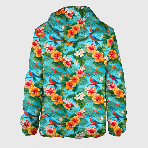 Мужская куртка Яркие гавайские цветочки / 3D-Белый – фото 2