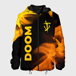 Куртка с капюшоном мужская Doom - gold gradient: надпись, символ, цвет: 3D-черный