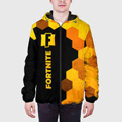 Куртка с капюшоном мужская Fortnite - gold gradient: по-вертикали, цвет: 3D-черный — фото 2