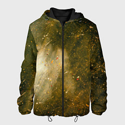 Куртка с капюшоном мужская Золотистый туман и краски, цвет: 3D-черный