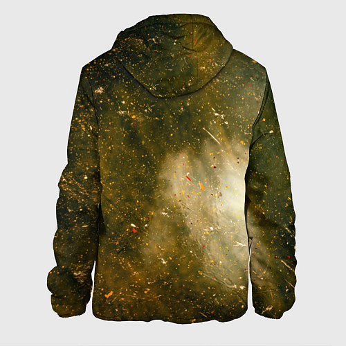 Мужская куртка Золотистый туман и краски / 3D-Черный – фото 2