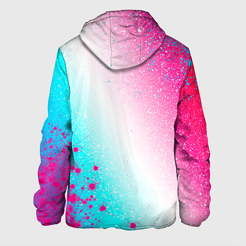 Мужская куртка Skyrim neon gradient style: надпись, символ / 3D-Черный – фото 2