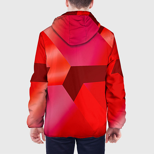 Мужская куртка Красная геометрия / 3D-Черный – фото 4