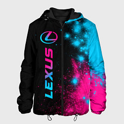 Куртка с капюшоном мужская Lexus - neon gradient: по-вертикали, цвет: 3D-черный