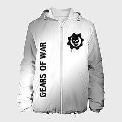 Куртка с капюшоном мужская Gears of War glitch на светлом фоне: надпись, симв, цвет: 3D-белый