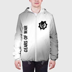 Куртка с капюшоном мужская Gears of War glitch на светлом фоне: надпись, симв, цвет: 3D-белый — фото 2