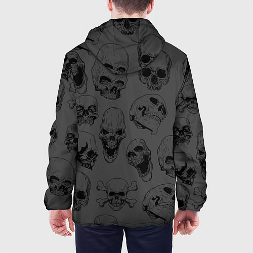 Мужская куртка Раскиданные черепа / 3D-Черный – фото 4
