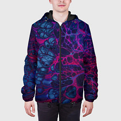 Куртка с капюшоном мужская Неоновая лава, цвет: 3D-черный — фото 2