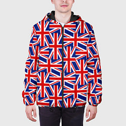 Куртка с капюшоном мужская Флаги Великобритании, цвет: 3D-черный — фото 2