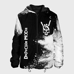 Куртка с капюшоном мужская Depeche Mode и рок символ на темном фоне, цвет: 3D-черный