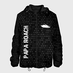 Мужская куртка Papa Roach glitch на темном фоне: надпись, символ