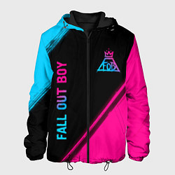 Куртка с капюшоном мужская Fall Out Boy - neon gradient: надпись, символ, цвет: 3D-черный