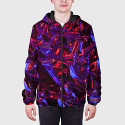 Куртка с капюшоном мужская Текстура кристалла, цвет: 3D-черный — фото 2