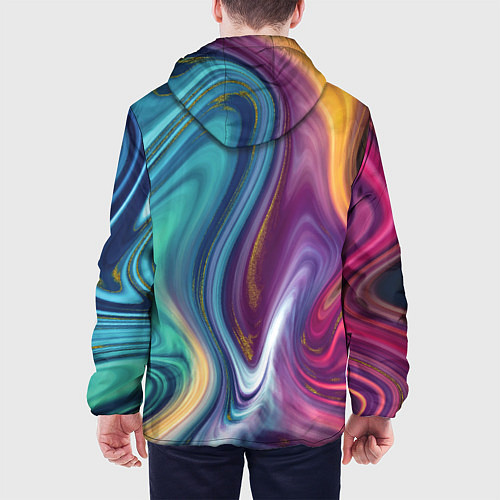 Мужская куртка Красочные волны / 3D-Черный – фото 4