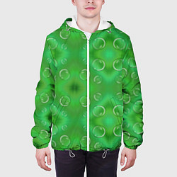 Куртка с капюшоном мужская Зеленый орнамент, цвет: 3D-белый — фото 2