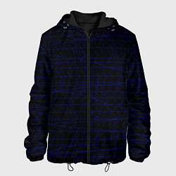 Куртка с капюшоном мужская Текстура черно-синий, цвет: 3D-черный