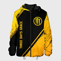Куртка с капюшоном мужская Three Days Grace - gold gradient: надпись, символ, цвет: 3D-черный