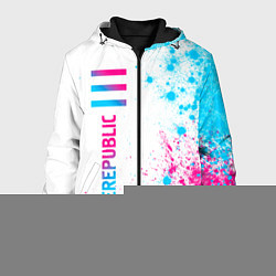 Куртка с капюшоном мужская OneRepublic neon gradient style: по-вертикали, цвет: 3D-черный