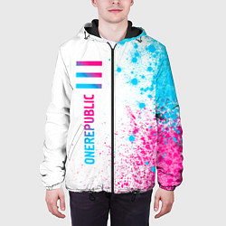 Куртка с капюшоном мужская OneRepublic neon gradient style: по-вертикали, цвет: 3D-черный — фото 2