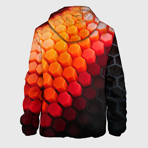 Мужская куртка Hexagon orange / 3D-Белый – фото 2