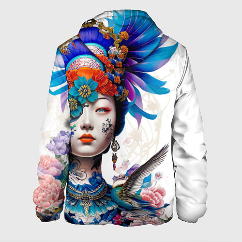 Мужская куртка Japanese girl - irezumi - tattoo / 3D-Белый – фото 2