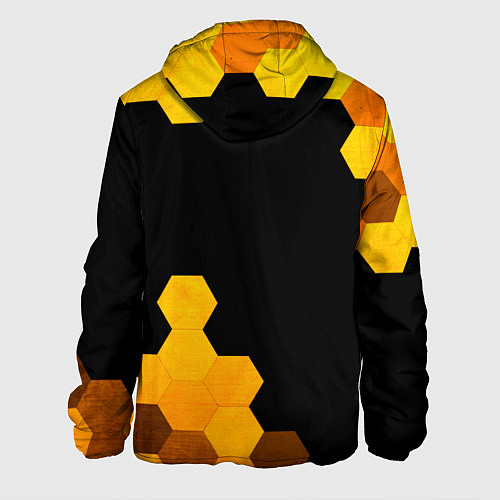 Мужская куртка Renault - gold gradient: надпись, символ / 3D-Черный – фото 2
