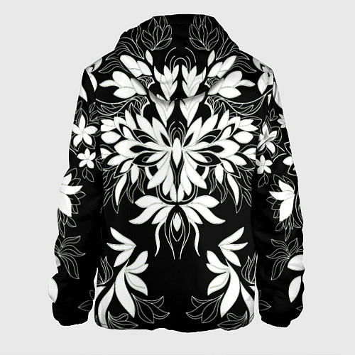 Мужская куртка Цветы орнамент чб / 3D-Белый – фото 2