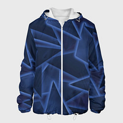 Куртка с капюшоном мужская Треугольники, неон, цвет: 3D-белый