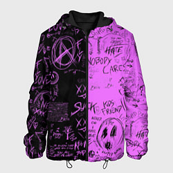 Куртка с капюшоном мужская Dead inside purple black, цвет: 3D-черный