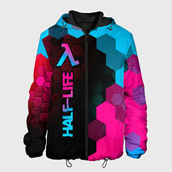 Куртка с капюшоном мужская Half-Life - neon gradient: по-вертикали, цвет: 3D-черный