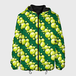 Куртка с капюшоном мужская Большой теннис - мячики, цвет: 3D-черный