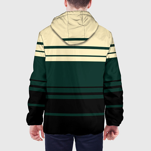 Мужская куртка Полосы зелёный / 3D-Черный – фото 4