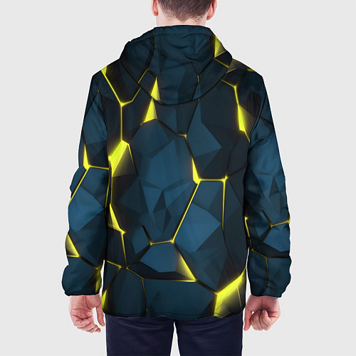 Мужская куртка Желтые неоновые плиты / 3D-Черный – фото 4