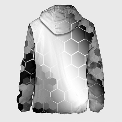 Мужская куртка Dead Space glitch на светлом фоне: надпись, символ / 3D-Белый – фото 2