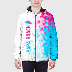 Куртка с капюшоном мужская Papa Roach neon gradient style: по-вертикали, цвет: 3D-черный — фото 2